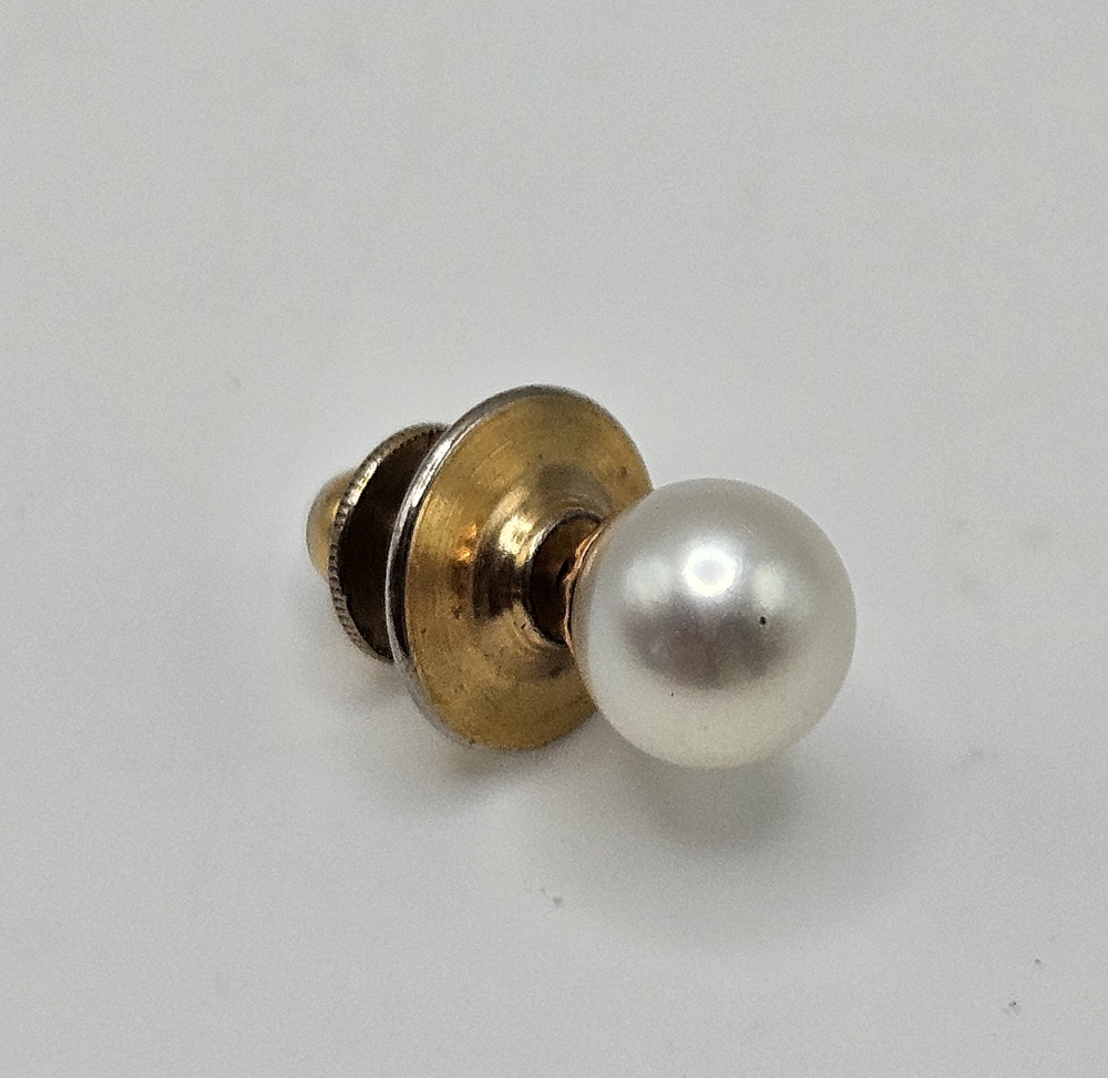 VINTAGE White Pearl Gold Tone Scatter Pin Tie Tack